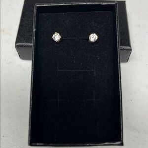 Elegant Silver Crystal Stud Earrings